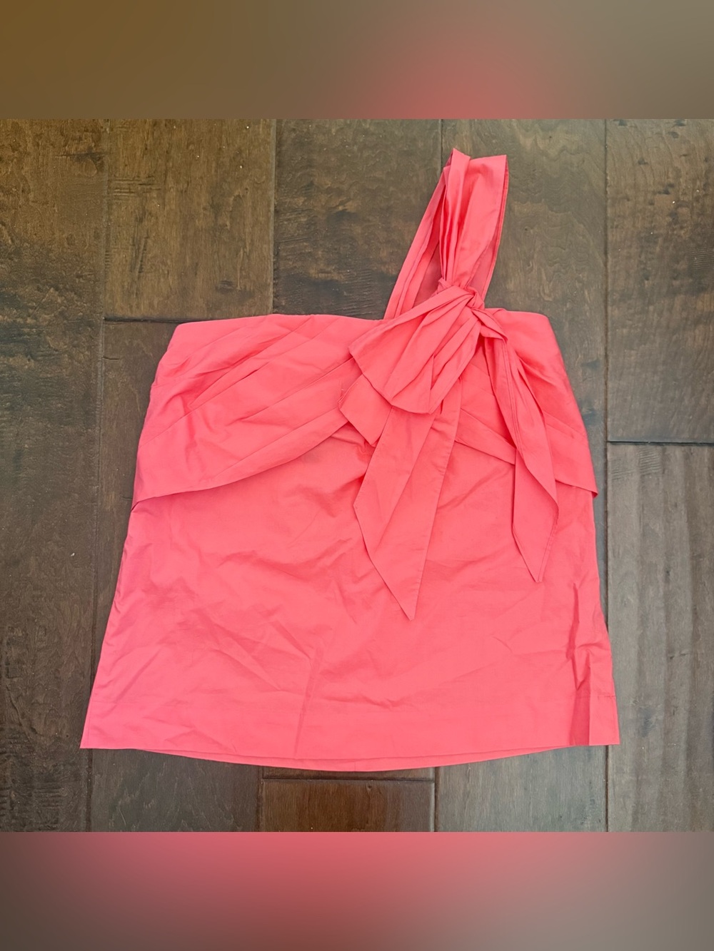J. Crew Women’s One-Shoulder Coral Pink Blouse with Bow